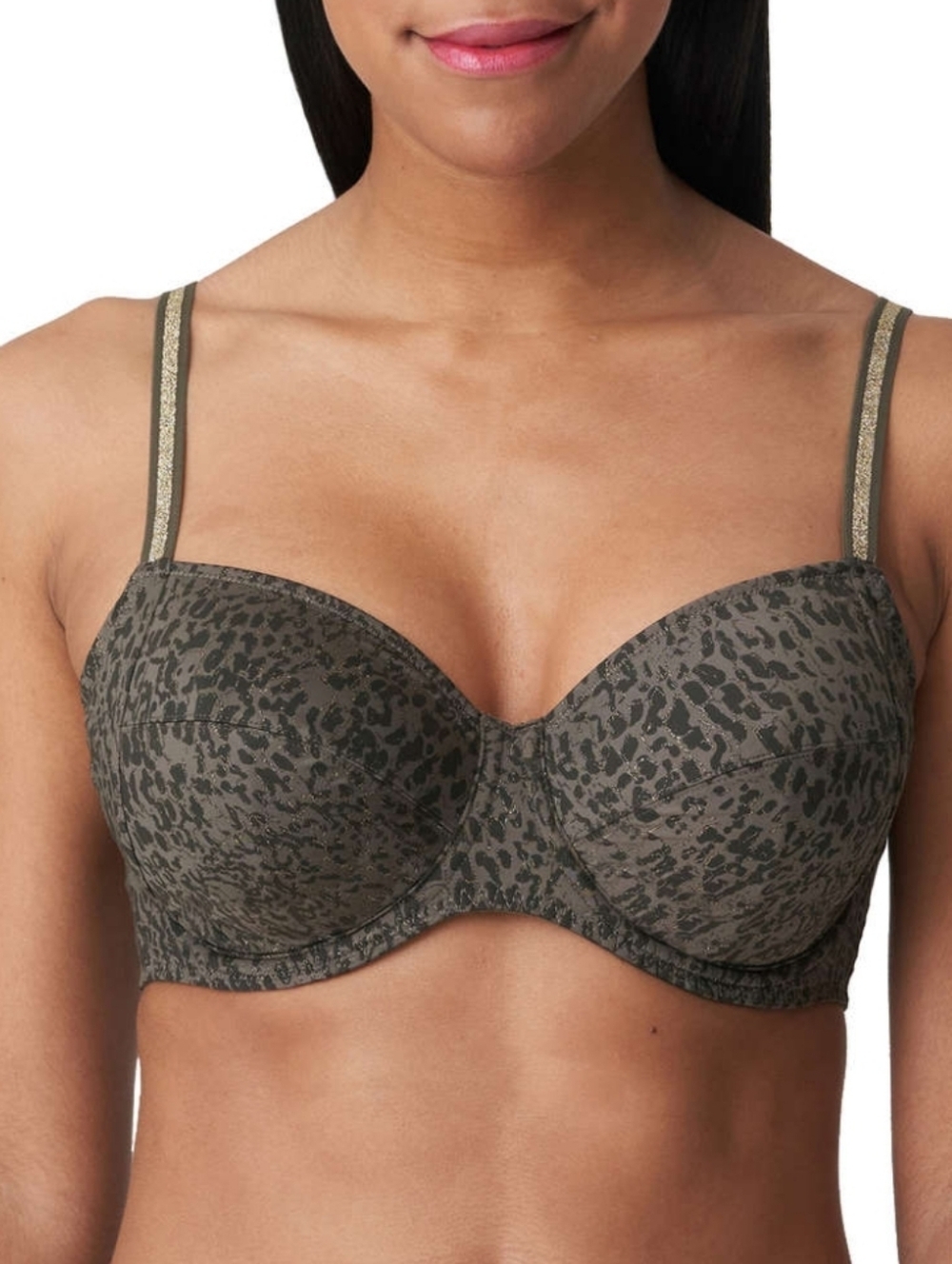 PrimaDonna Petit Bijou Olive Animal Print Underwire Bra Sz 34C Luxury Essentials